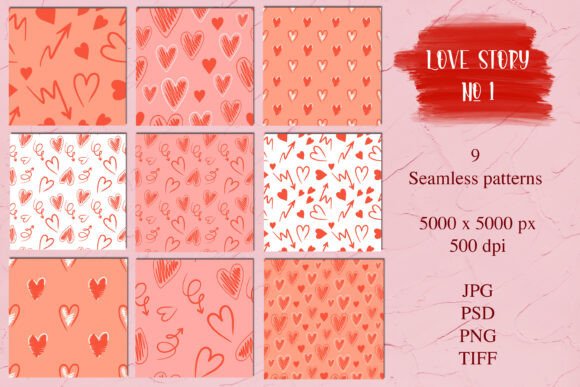 Download Seamless Patterns Valentine’s Day - Seamless patterns Collection