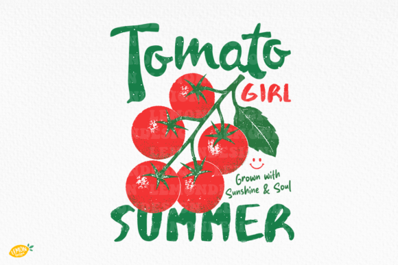 Download Tomato Girl Summer PNG Retro Fruit Quote - Fruit Collection