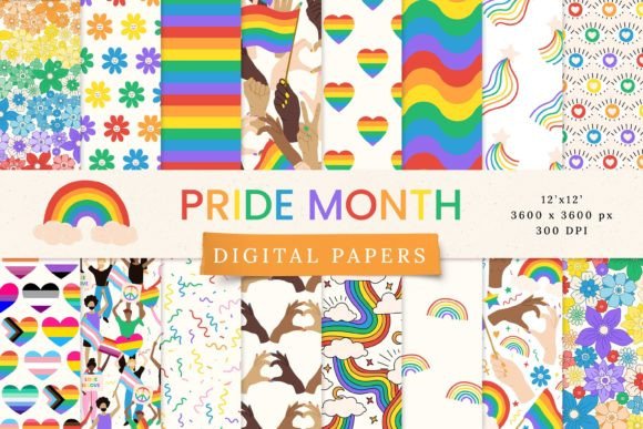 Download Pride Month LGBTQ Seamless Patterns - Seamless patterns Collection