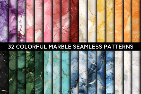 Download 32 Colorful Marble Seamless Patterns - Premium Resources