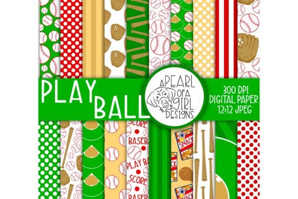 Download Playball &amp; Baseball Seamless Patterns - Seamless patterns Collection