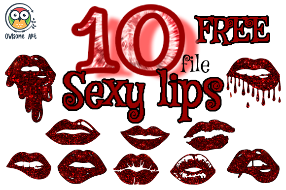 Download Sexy Lips Glitter Bundle Free - Sexy Collection