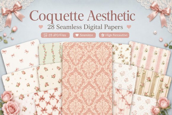 Download Coquette Aesthetic Seamless Patterns - Seamless patterns Collection