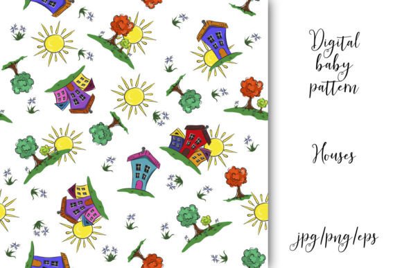 Download Seamless Patterns, Houses, Vector - Seamless patterns Collection
