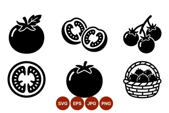 Download Tomato Fruit Black and White Icons - Fruit Collection