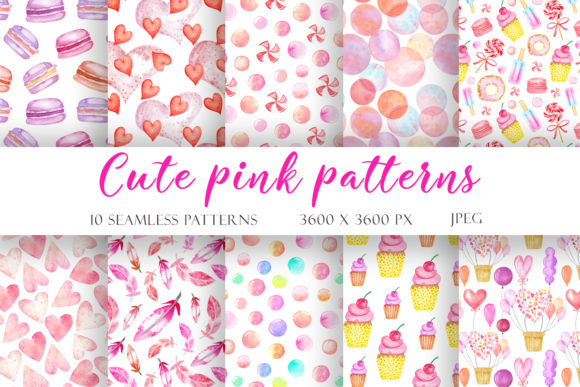 Download Watercolor Seamless Patterns Valentine's - Seamless patterns Collection