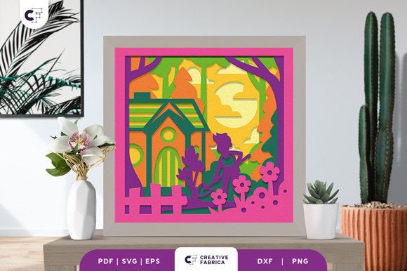 Download Blooming Garden 3D Shadow Box Paper Cut - Garden Collection