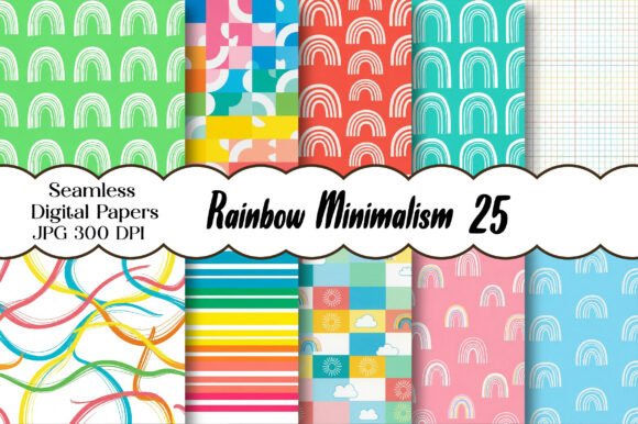 Download Rainbow Minimalism - Seamless Patterns - Seamless patterns Collection