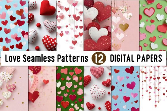 Download Love Seamless Patterns - Valentines Day - Seamless patterns Collection