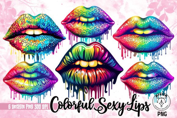 Download Colorful Sexy Lips Watercolor Clipart - Sexy Collection