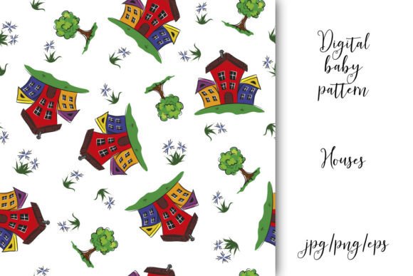 Download Seamless Patterns, Houses, Vector - Seamless patterns Collection