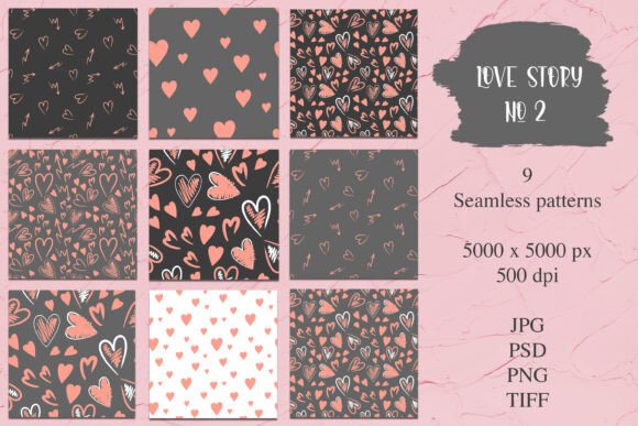 Download Seamless Patterns Valentine’s Day - Seamless patterns Collection