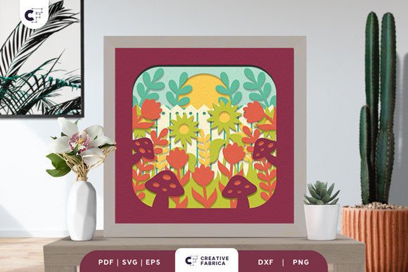 Download Blooming Garden 3D Paper Cut SVG - Garden Collection