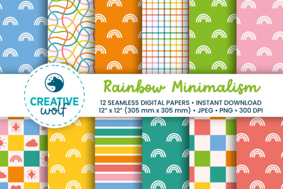 Download Rainbow Minimalism - Seamless Patterns - Seamless patterns Collection